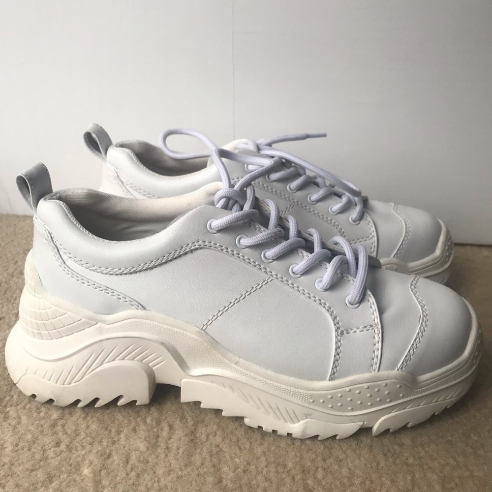 White Jeffrey Campbell Chunky Platform Sneakers